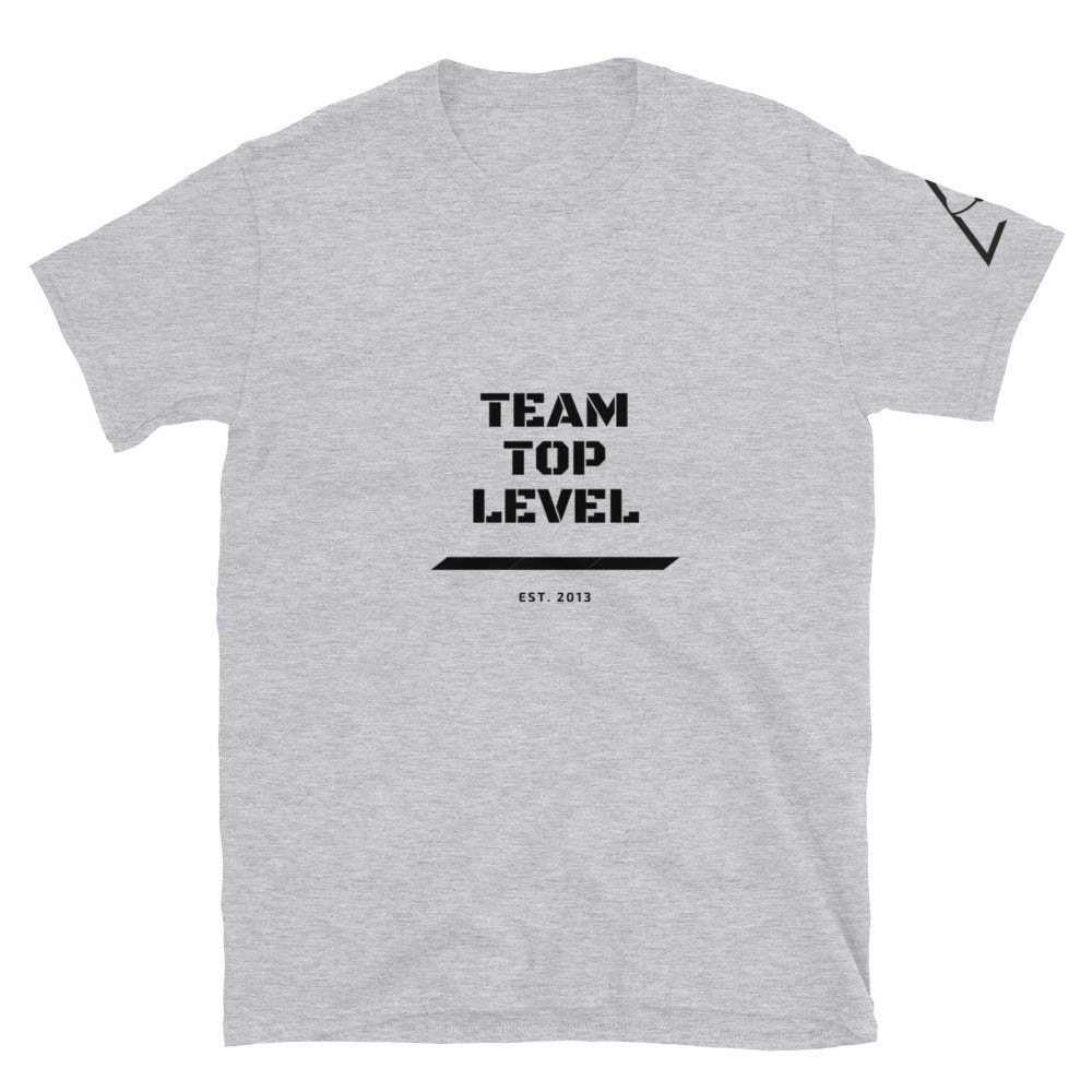 Short-Sleeve Unisex Team Top Level Tee ( BLACK FONT )