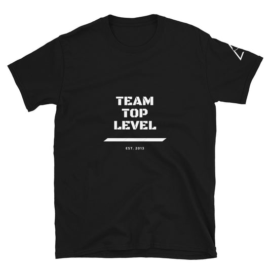Short-Sleeve Unisex Team Top Level Tee ( WHITE FONT )