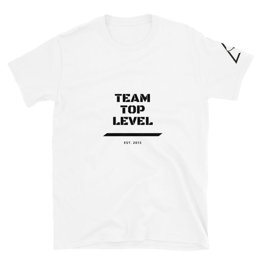 Short-Sleeve Unisex Team Top Level Tee ( BLACK FONT )